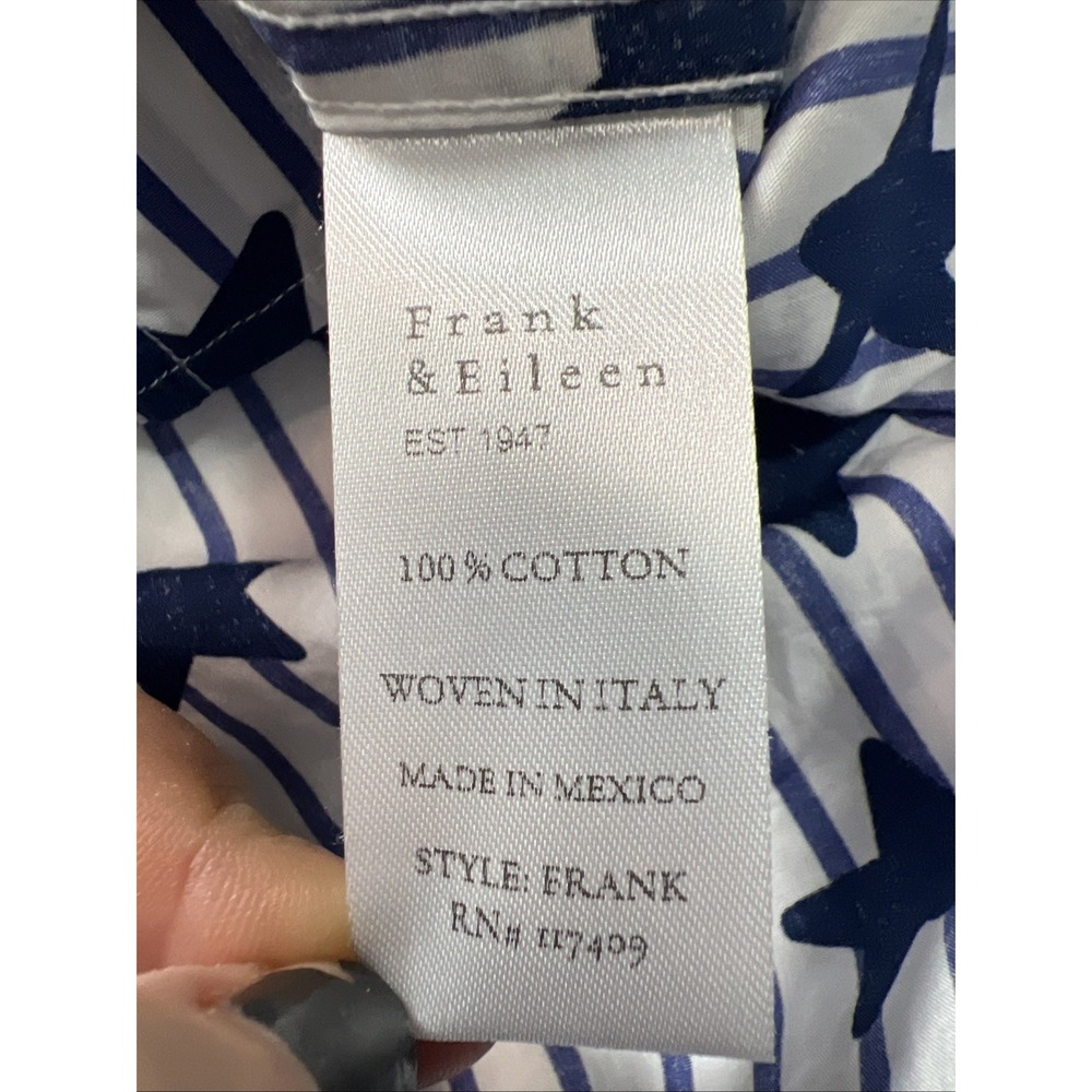 Frank & Eileen Women's Shirt Size Small Stars & Stripes Blue‎ Long Sleeve - Picture 7 of 7